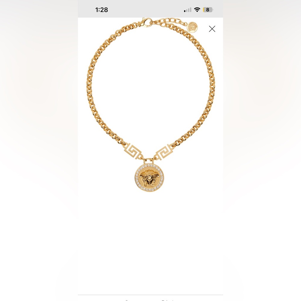 NWOT VERSACE LA MEDUSA GRECA NECKLACE